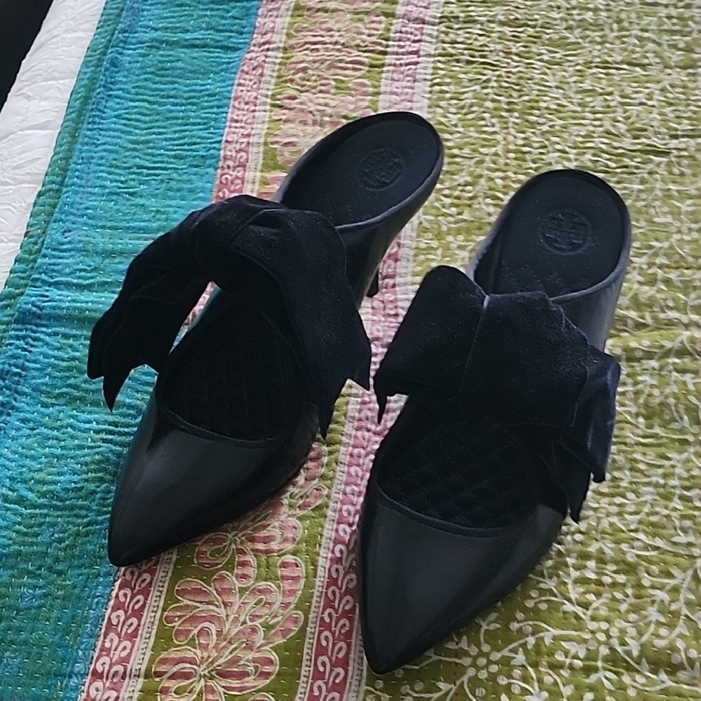 Tory Burch Mules With Velvet Bow